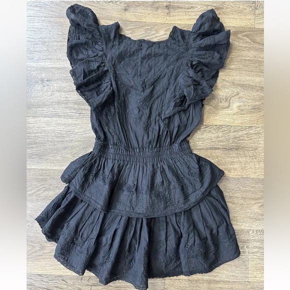 LOVESHACKFANCY GWEN MINI DRESS SIZE XS BLACK - Picture 9 of 12